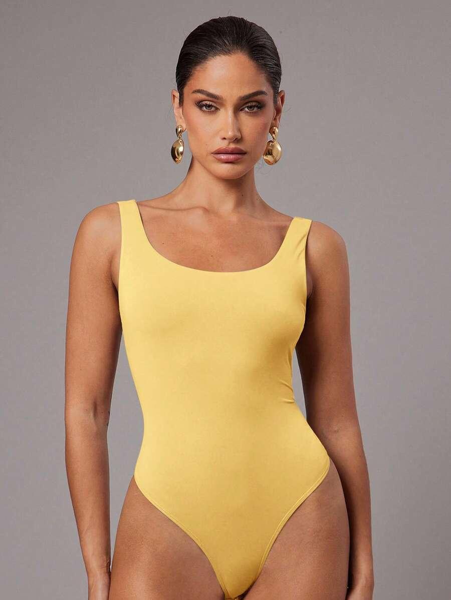 DAMSKIE JEDNOKOLOROWE MINIMALISTYCZNE BODY