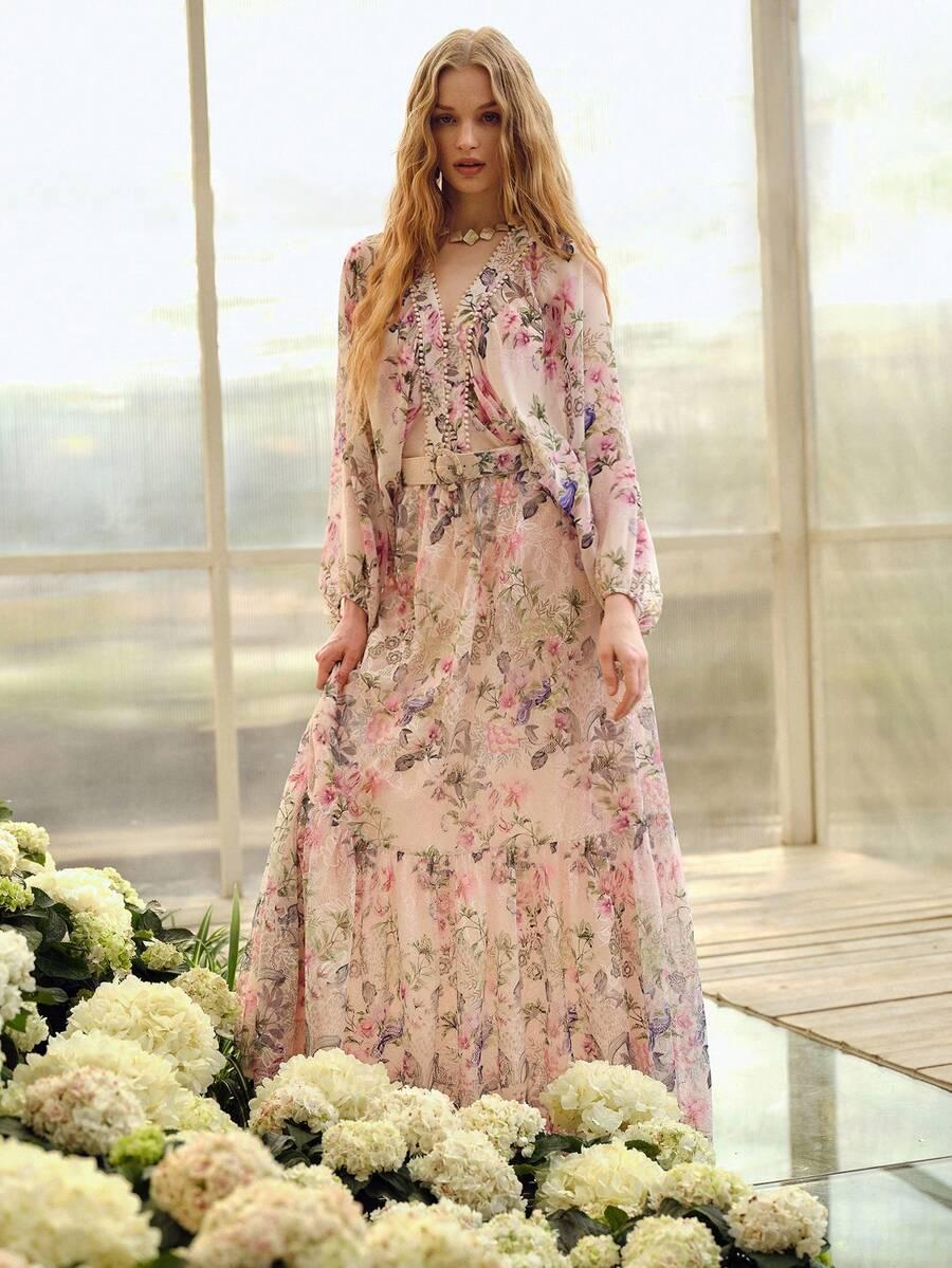 bluza guziki kwiaty