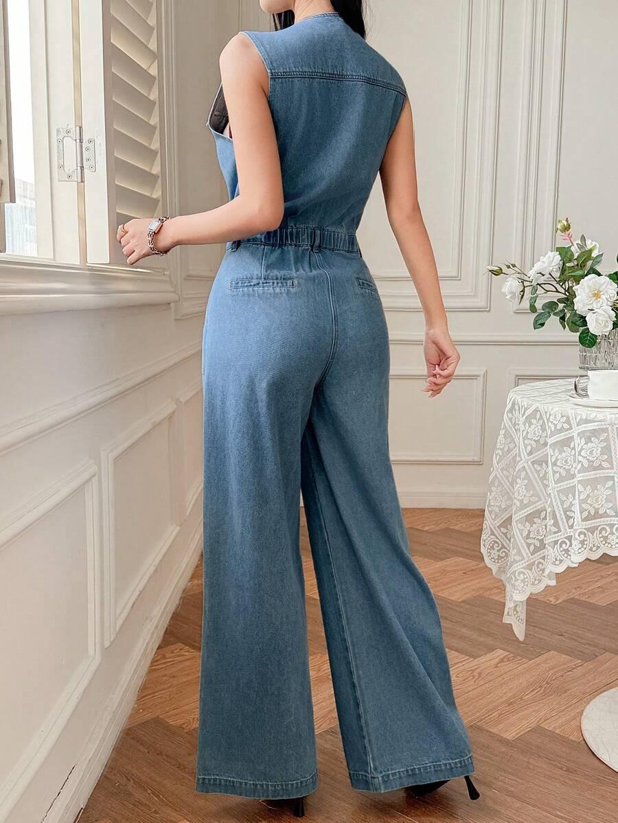 NIEBIESKI KOMBINEZON JEANS