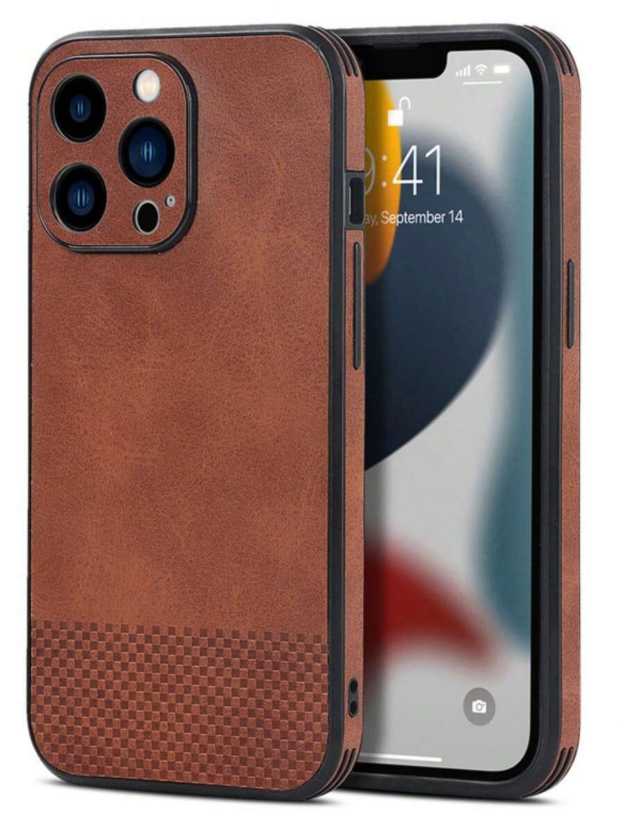 brązowe etui na telefon iphone 14 pro max 