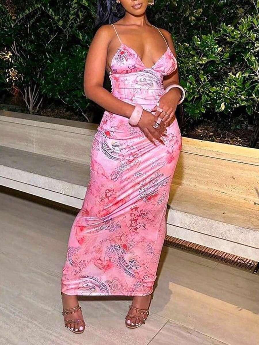 maxi sukienka na ramiączkach