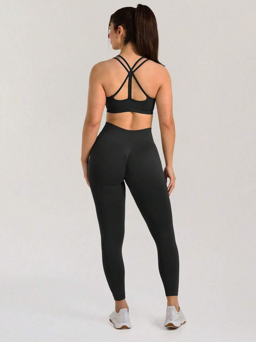 czarne legginsy casual