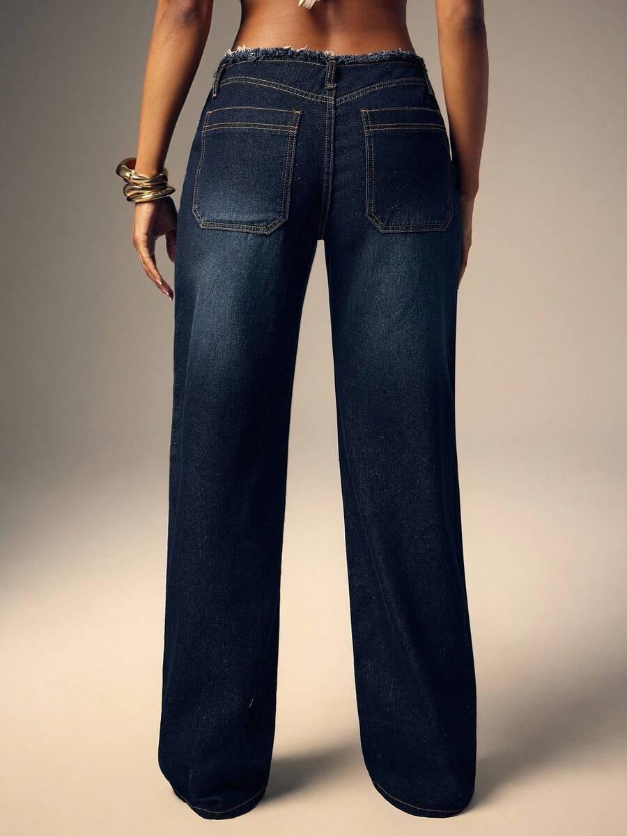 PROSTE SPODNIE JEANS NISKI STAN