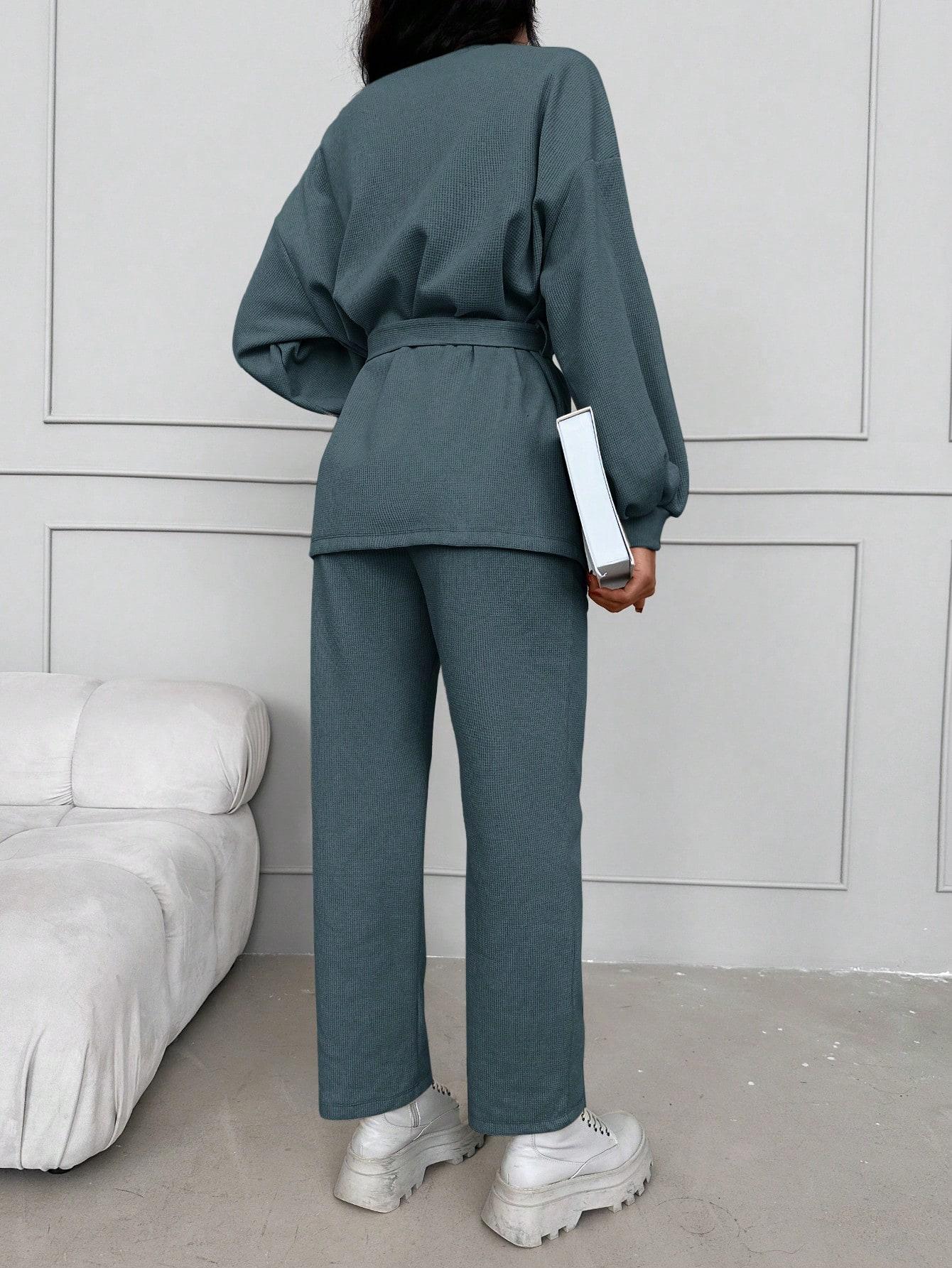 SWETER SPODNIE KOMPLET