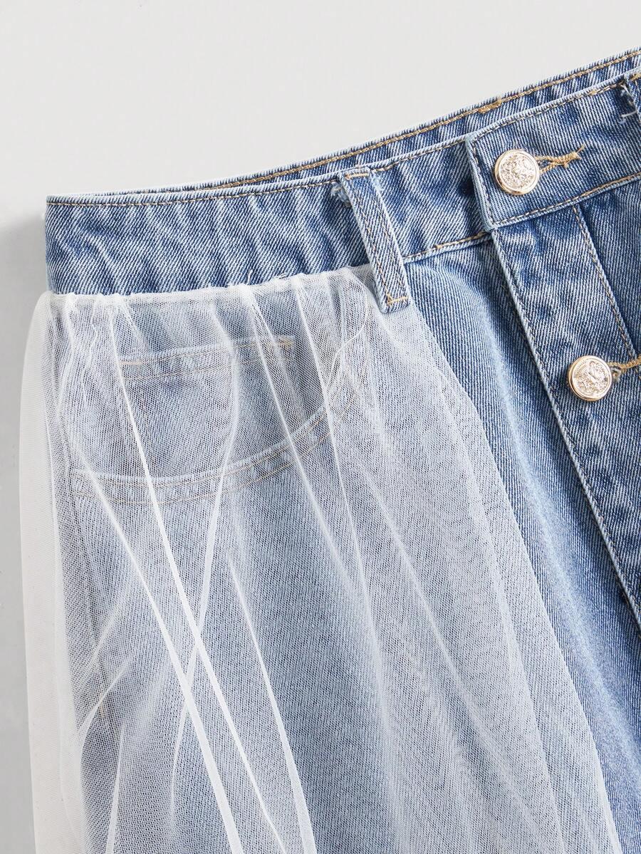 spódnica maxi tiul jeans