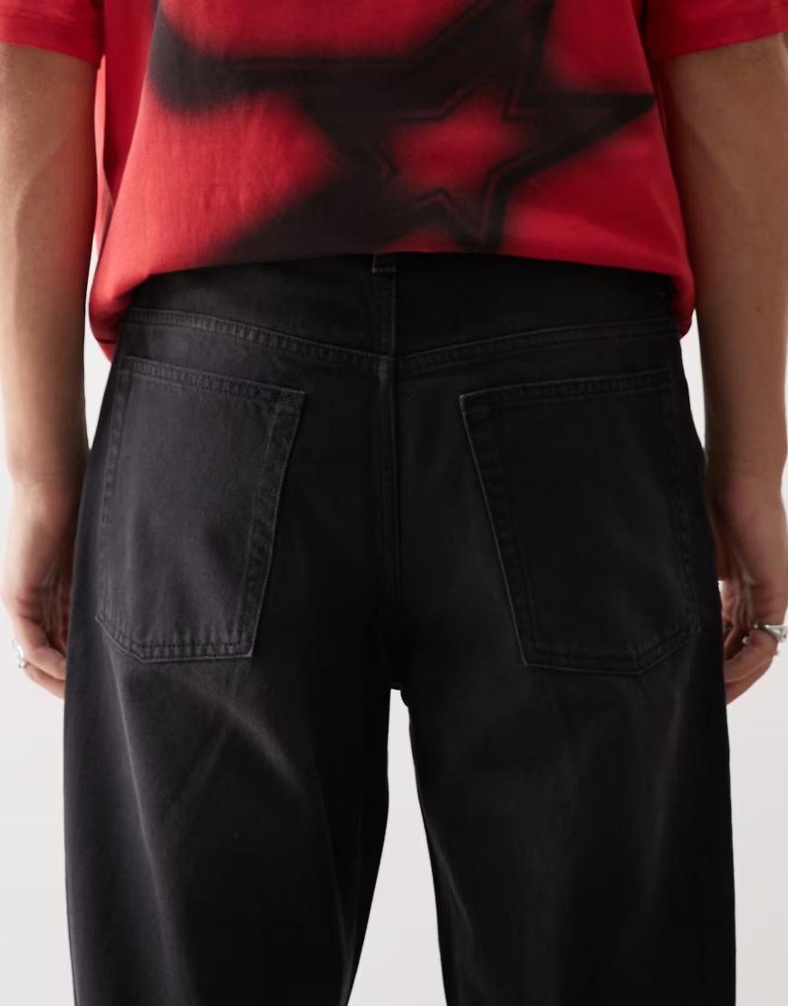 CZARNE SPODNIE JEANS PROSTA NOGAWKA