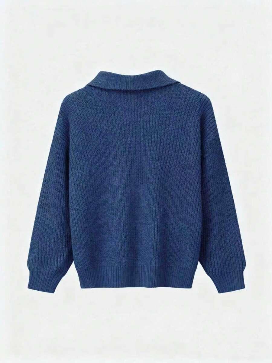 niebieski sweter casual
