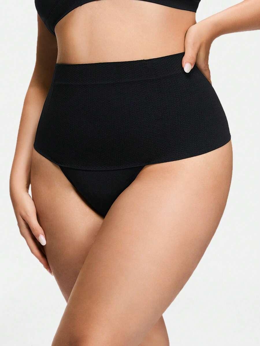 modelujące BEZSZWOWE czarne majtki wysoki stan