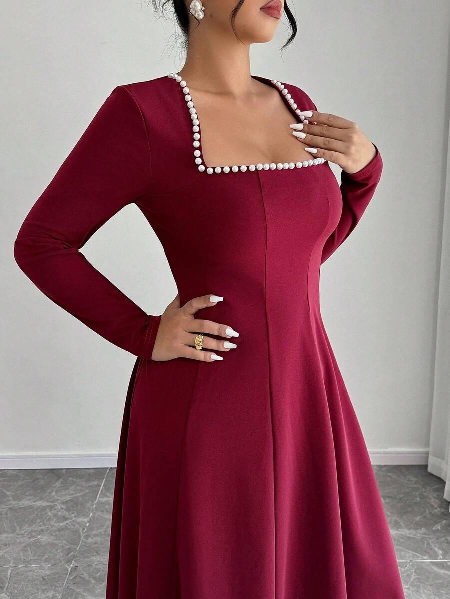 CZERWONA MAXI SUKIENKA