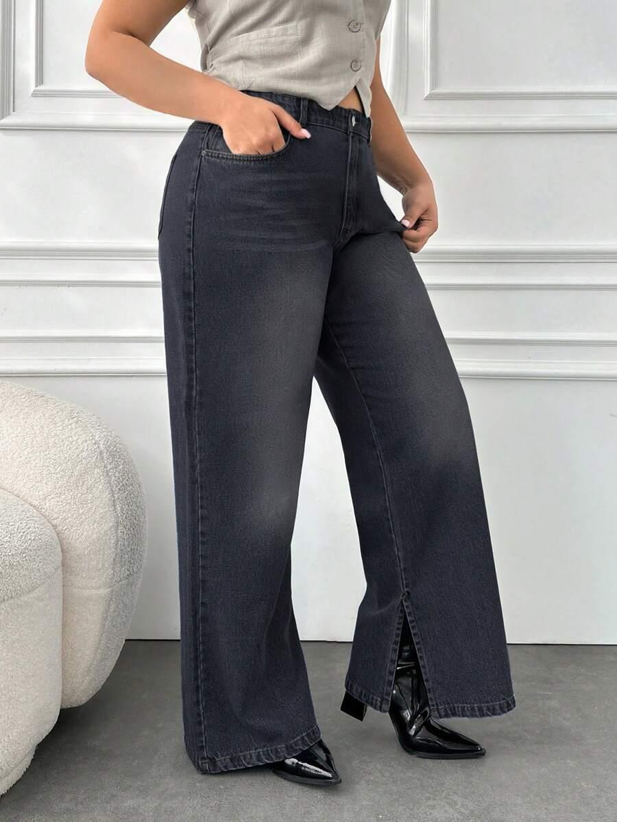 CZARNE SPODNIE JEANS