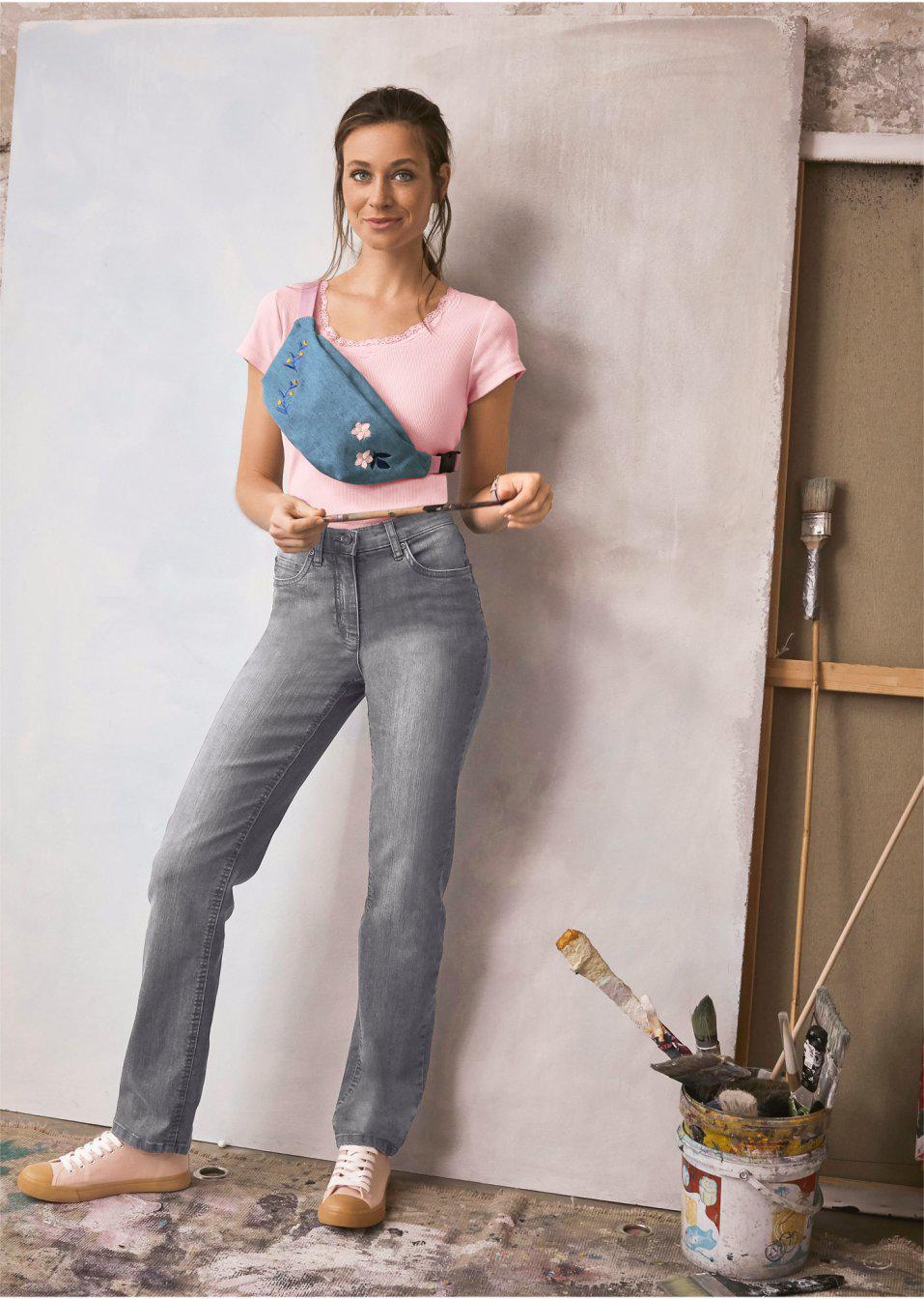 PROSTE SZARE SPODNIE JEANS