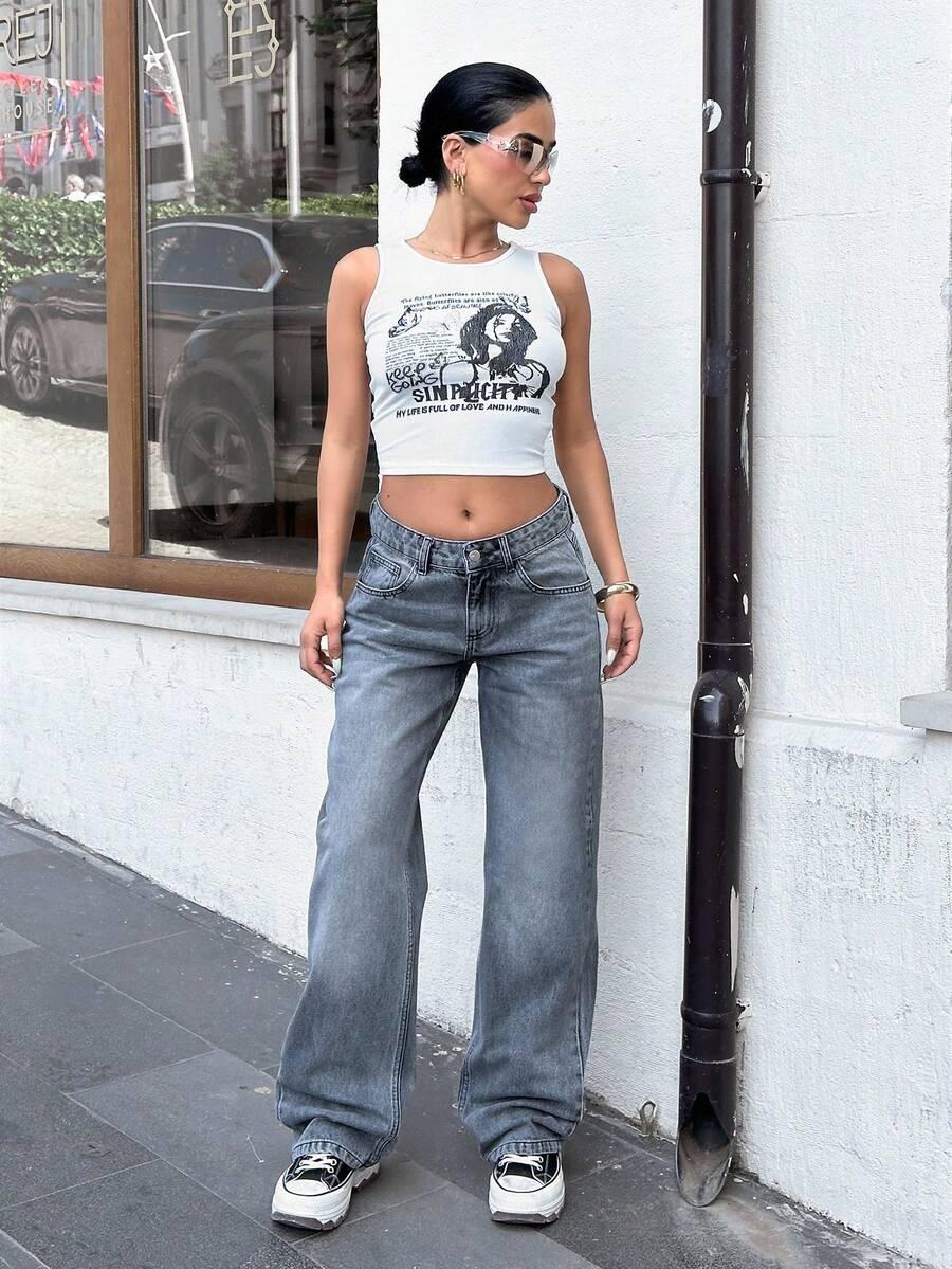 szare spodnie jeans