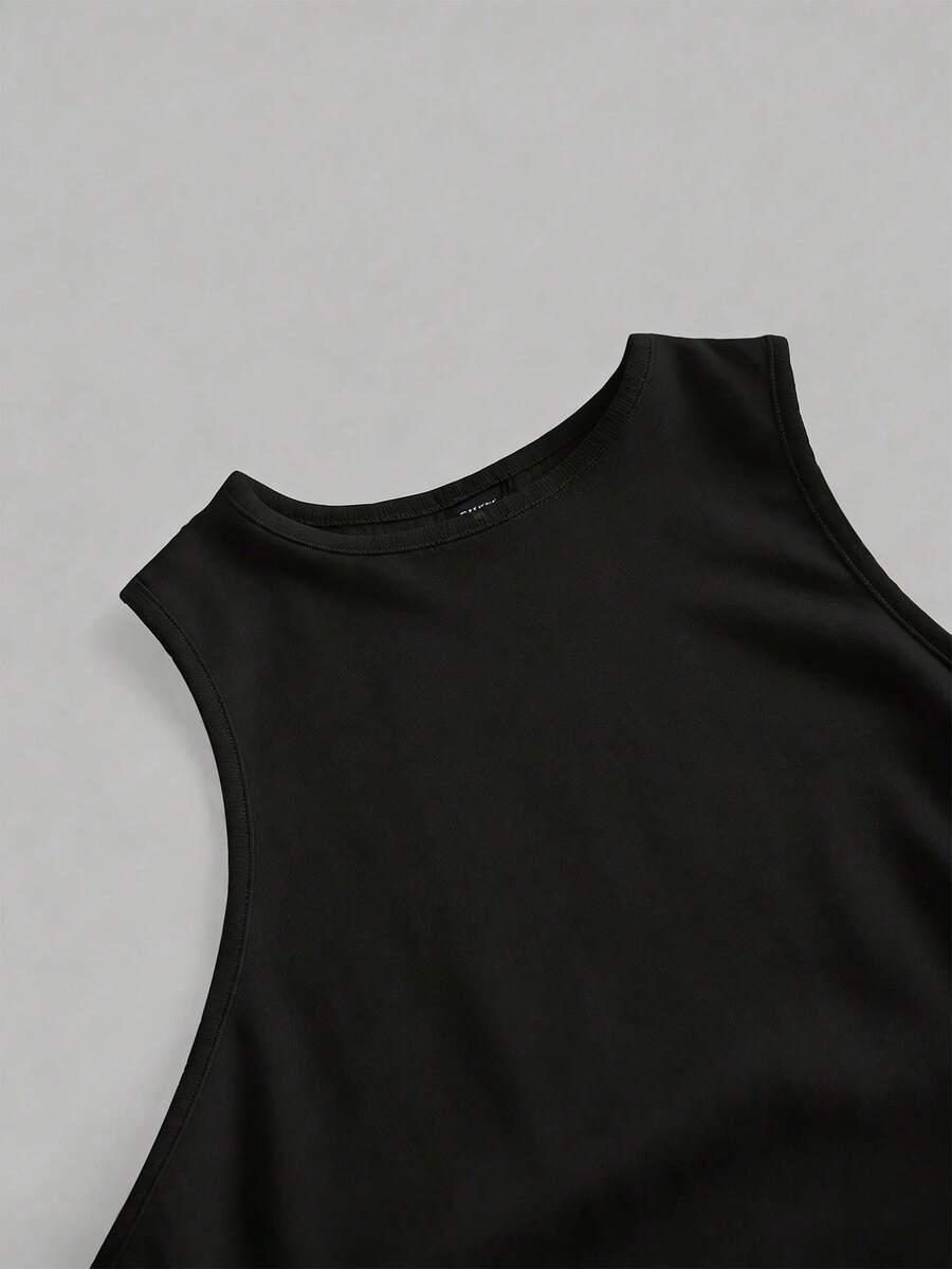 czarna midi sukienka casual