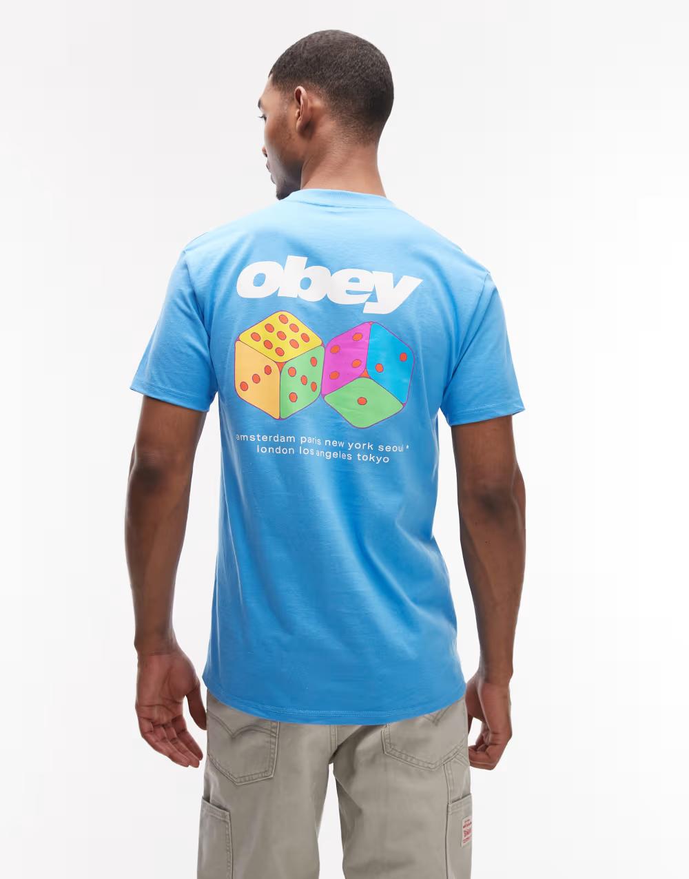 bawełniany niebieski t-shirt okrągły dekolt nadruk logo