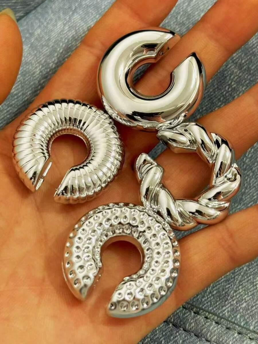 srebrne klipsy 3-pack