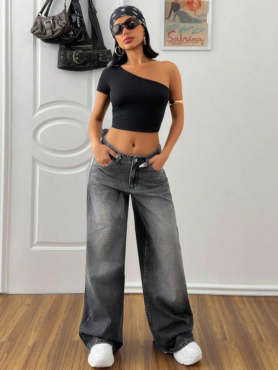 szare spodnie jeans