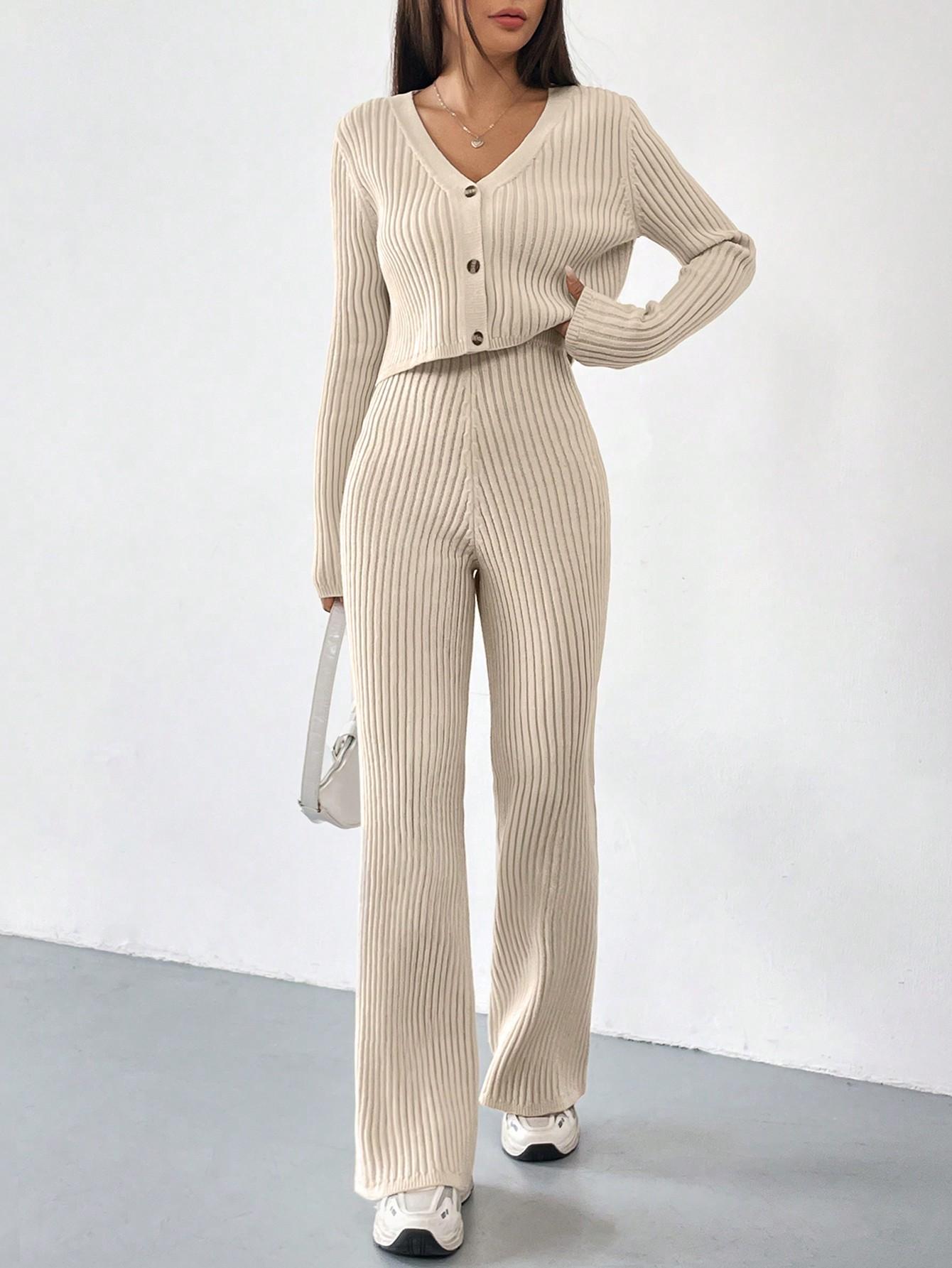 beżowy SWETER PRĄŻKI