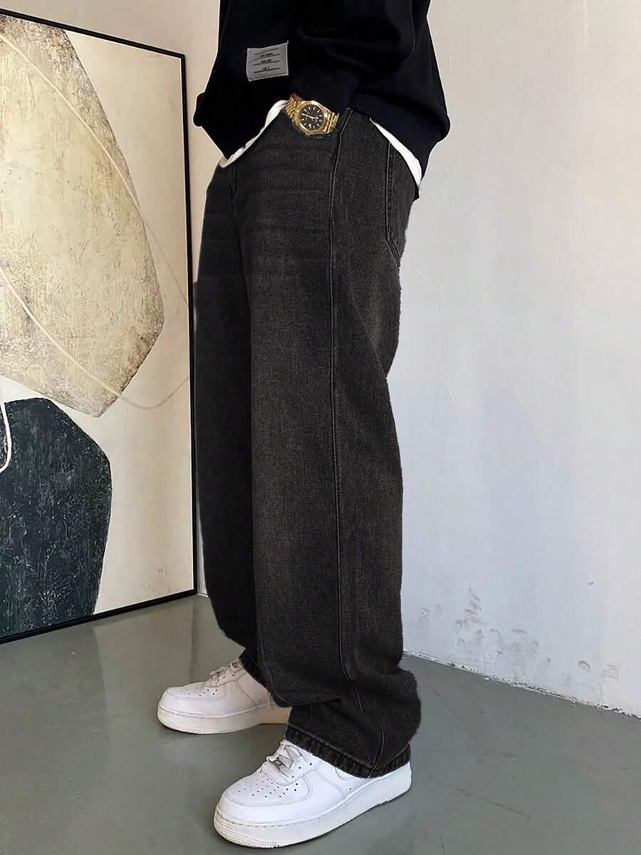 CZARNE SPODNIE JEANS 