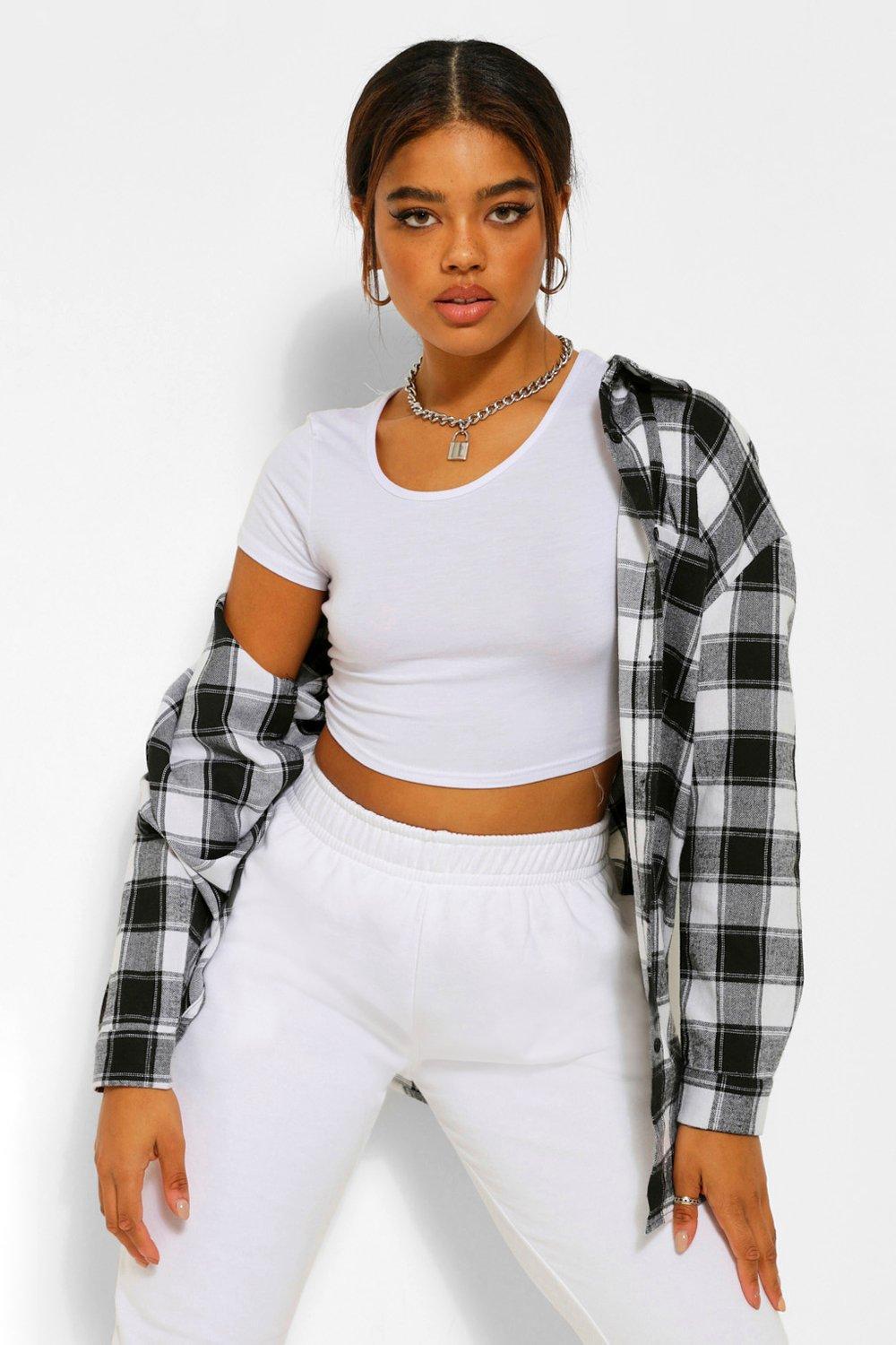 BIAŁY CROP TOP BASIC