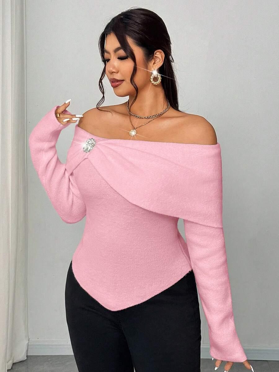 RÓŻOWY SWETER ZDOBIENIE 