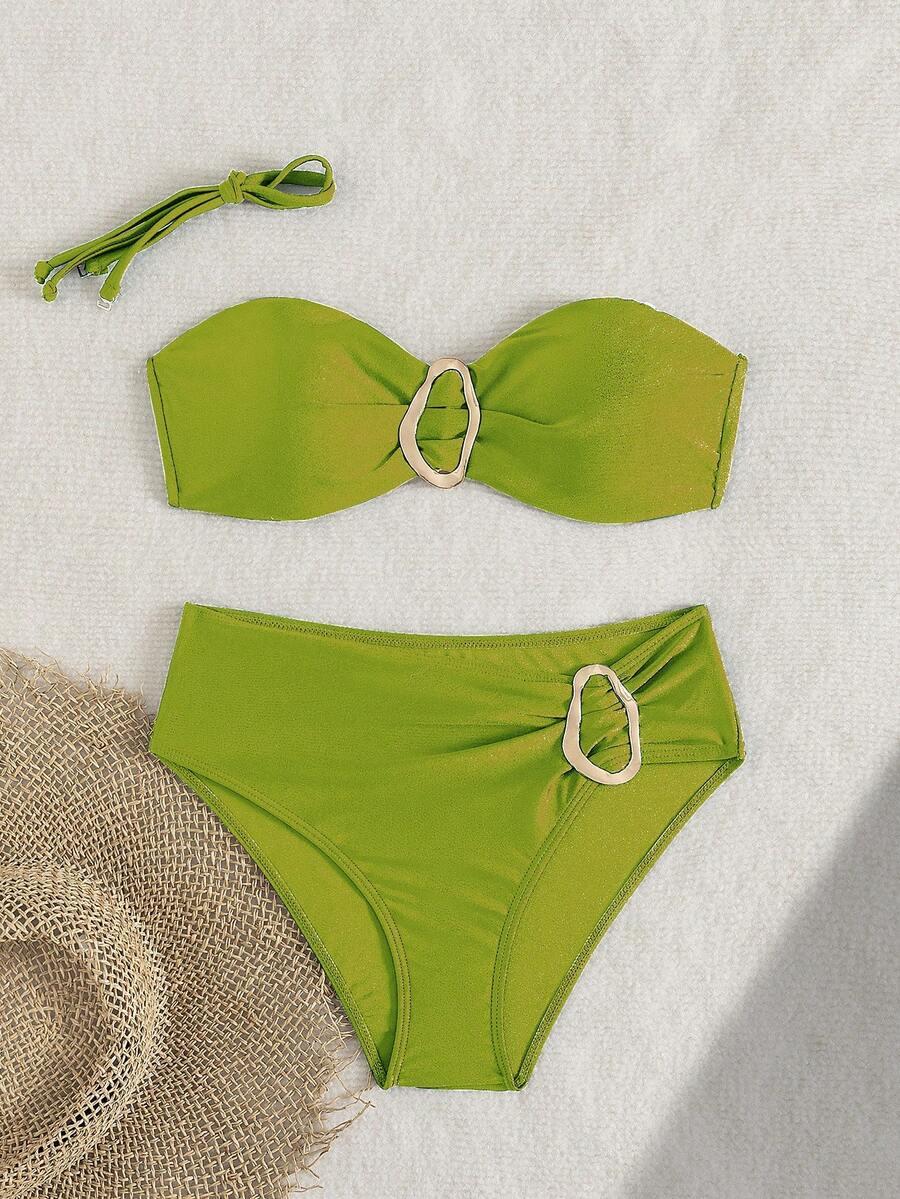 zielony komplet bikini zdobienie
