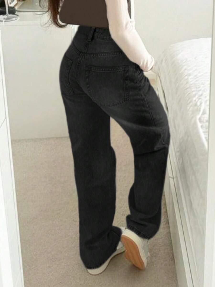 CZARNE SPODNIE JEANS