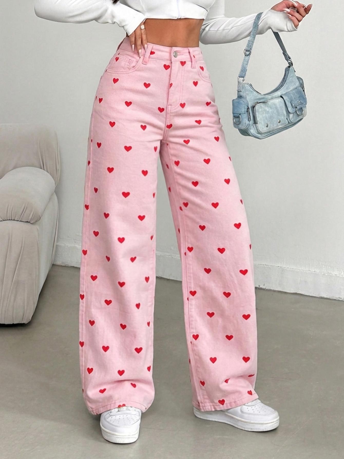 RÓŻOWE SPODNIE JEANS