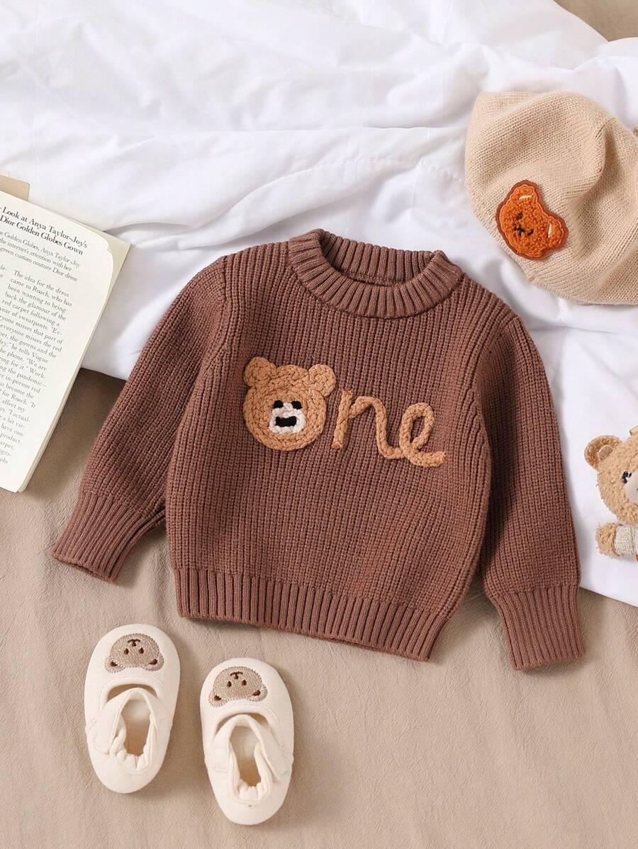 brązowy sweter okrągły dekolt