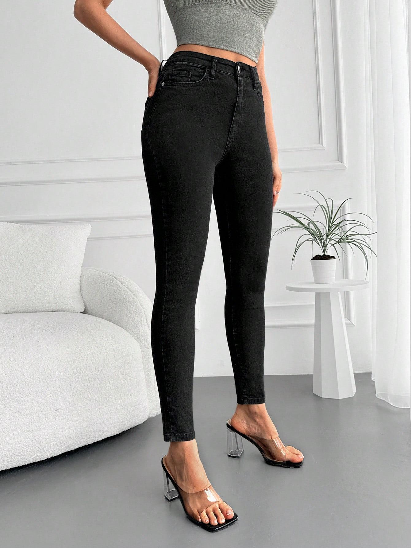 CZARNE SPODNIE JEANS
