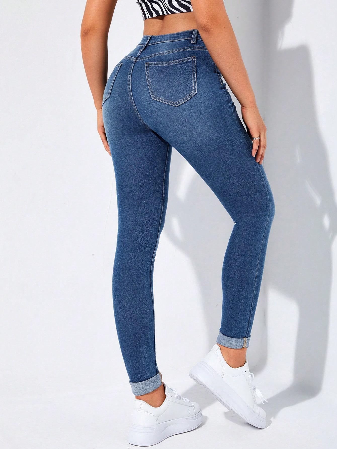 NIEBIESKIE SPODNIE JEANS RURKI