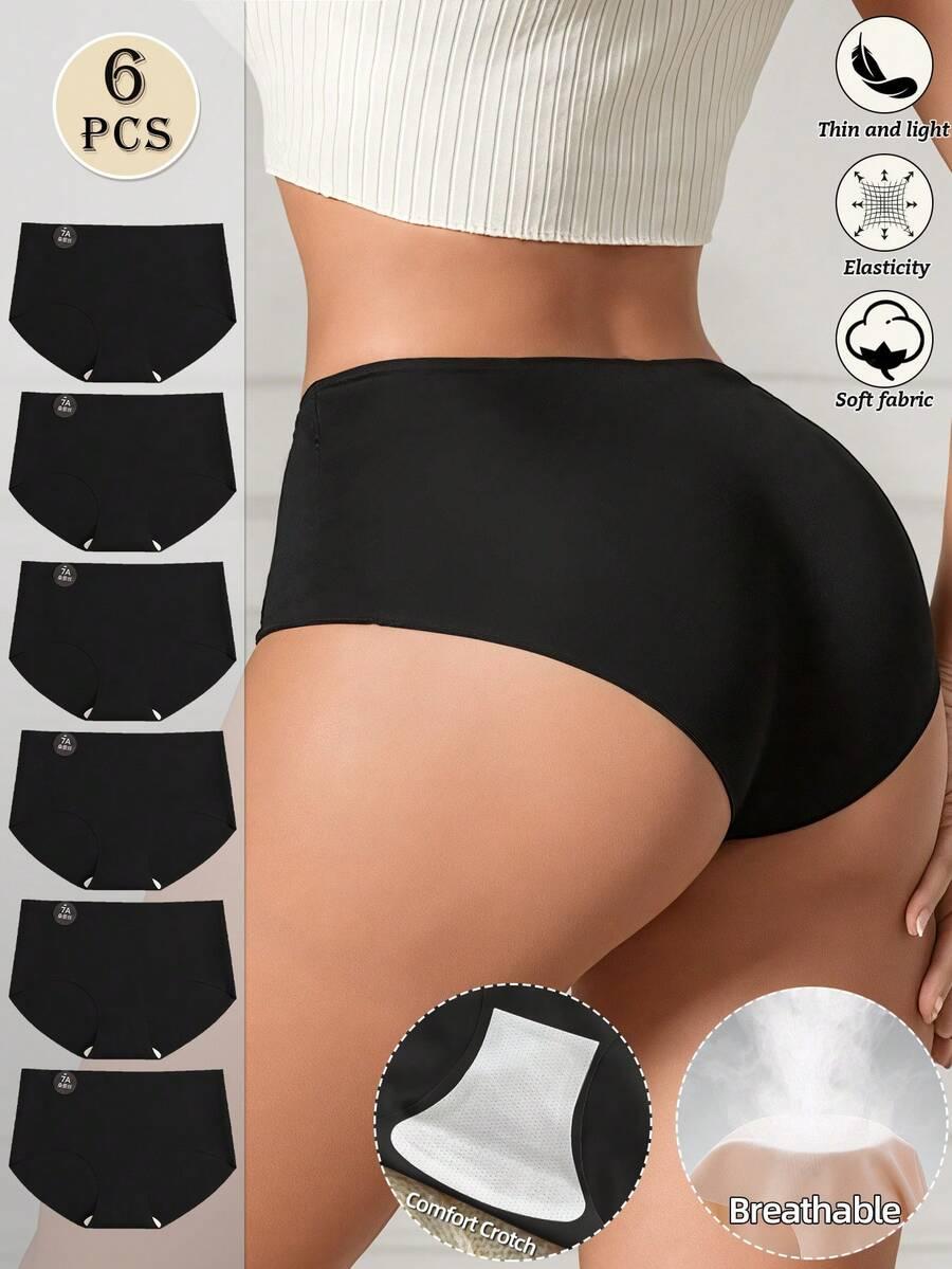 CZARNE BEZSZWOWE MAJTKI  6-pack