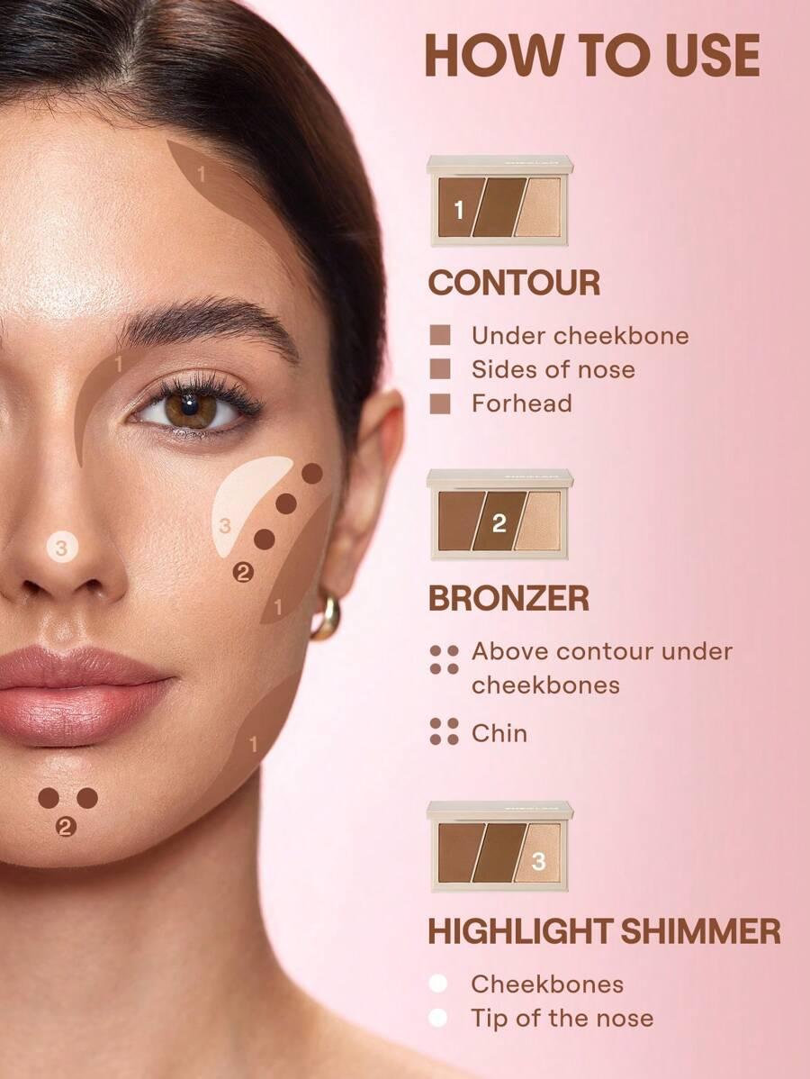 paleta do konturowania bronzer rozświetlacz camel