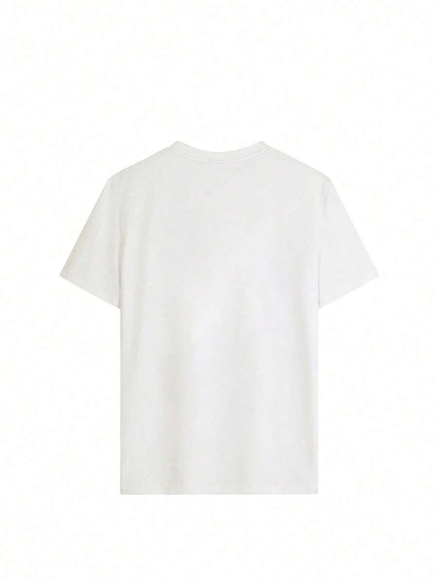 BIAŁY T-SHIRT OKRĄGŁY DEKOLT