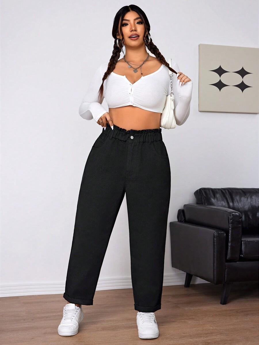 SPODNIE JEANSOWE WYSOKI STAN