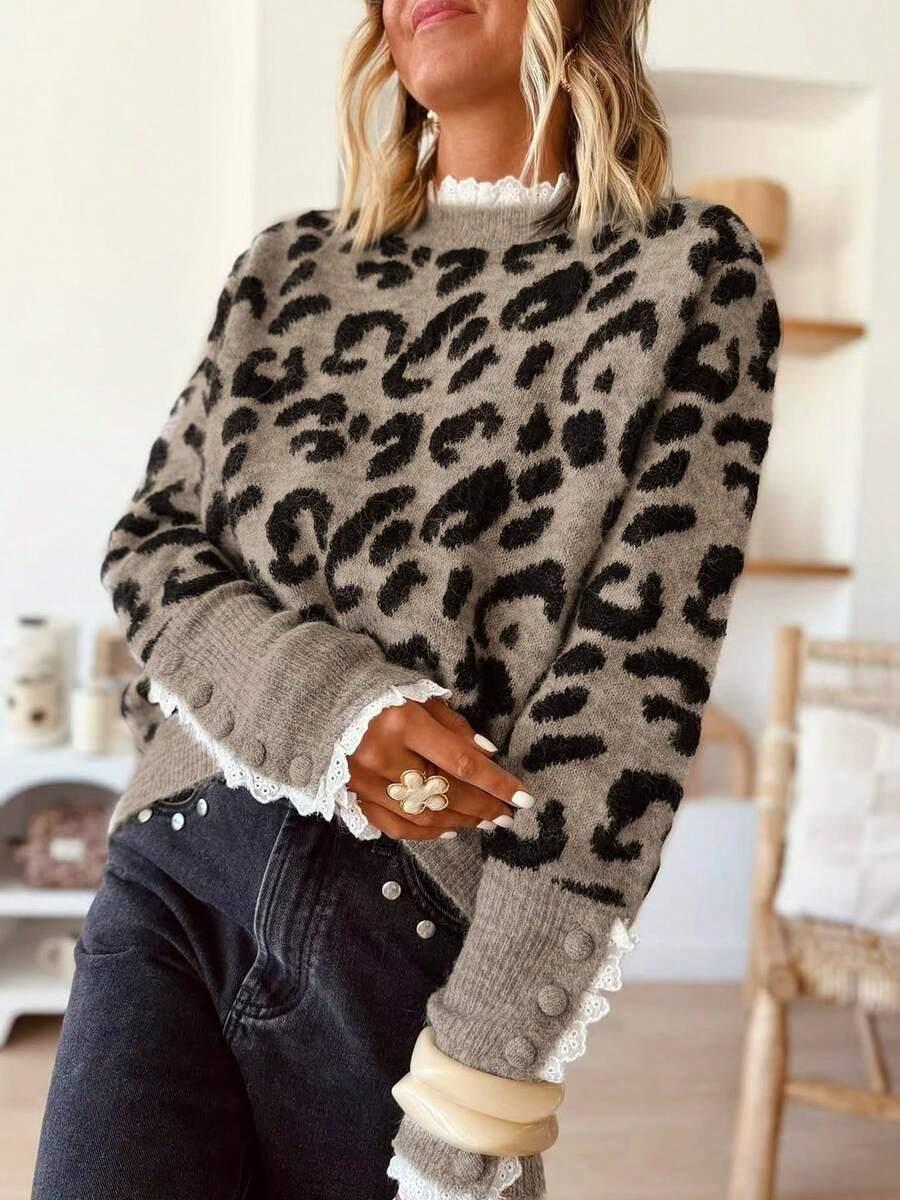 SWETER ANIMAL PRINT KORONKA 