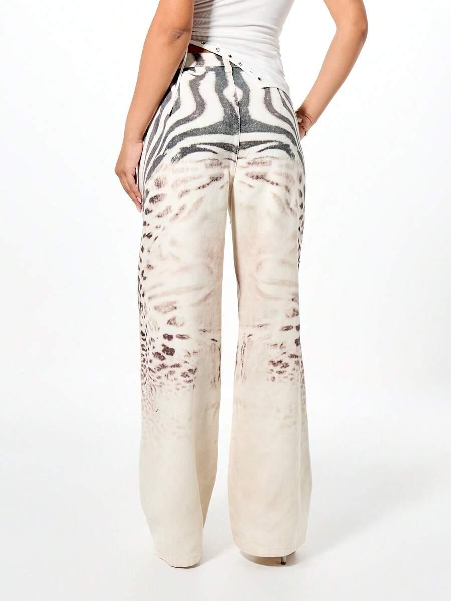 jeansy animal print 
