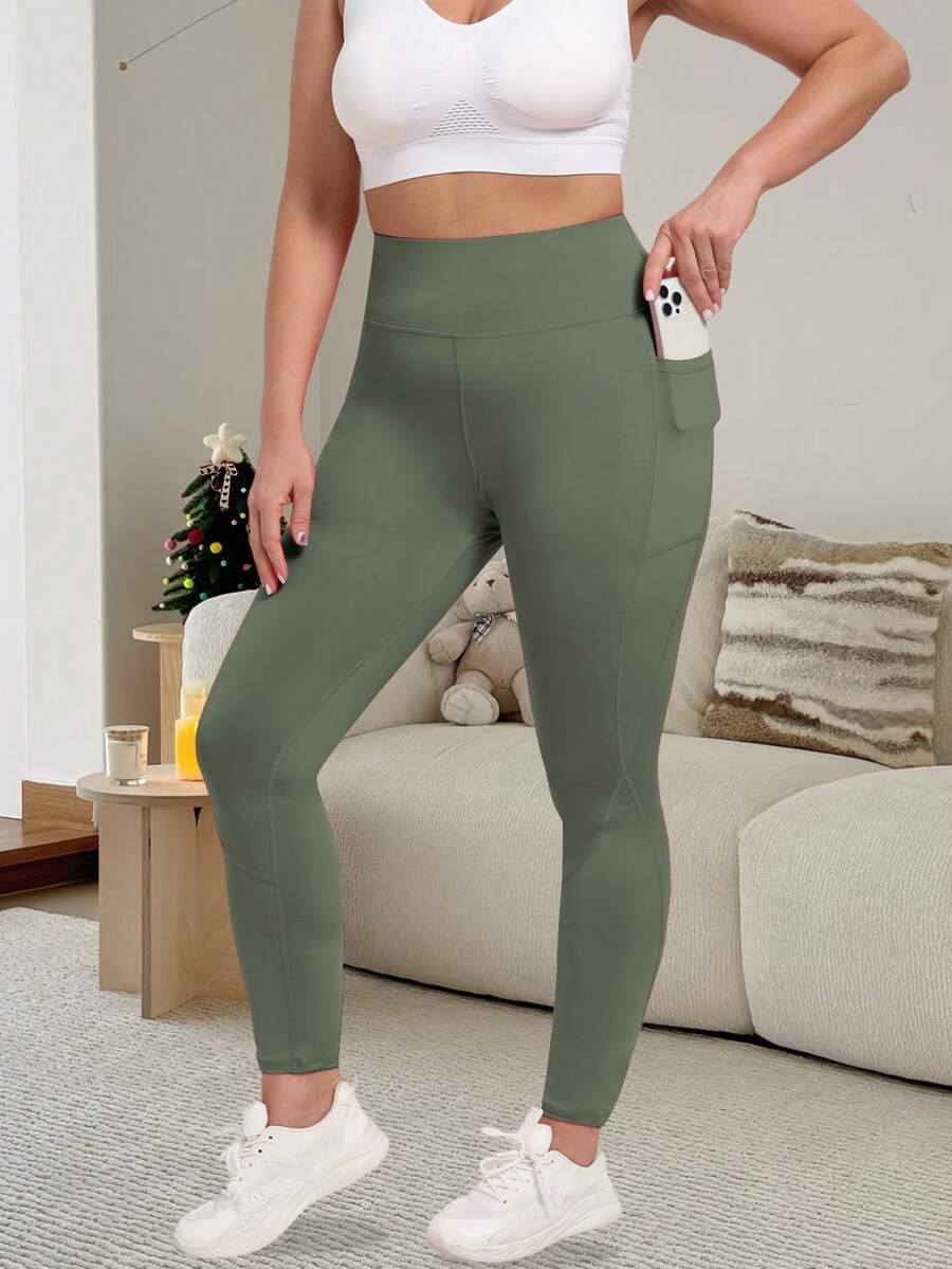 ZIELONE LEGGINSY WYSOKI STAN