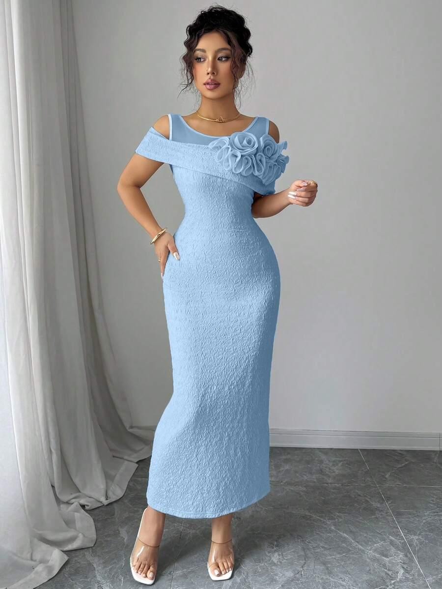 niebieska maxi sukienka