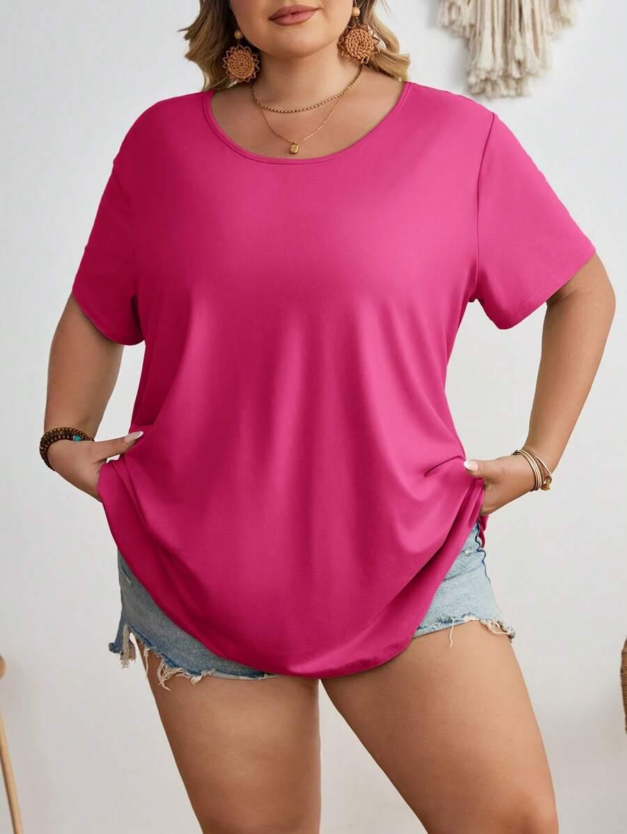 RÓŻOWY T-SHIRT KRÓTKI RĘKAW