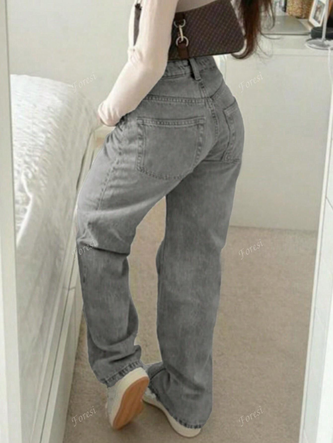 SZARE SPODNIE JEANS 