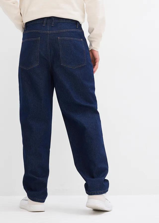 granatowe jeansy baggy