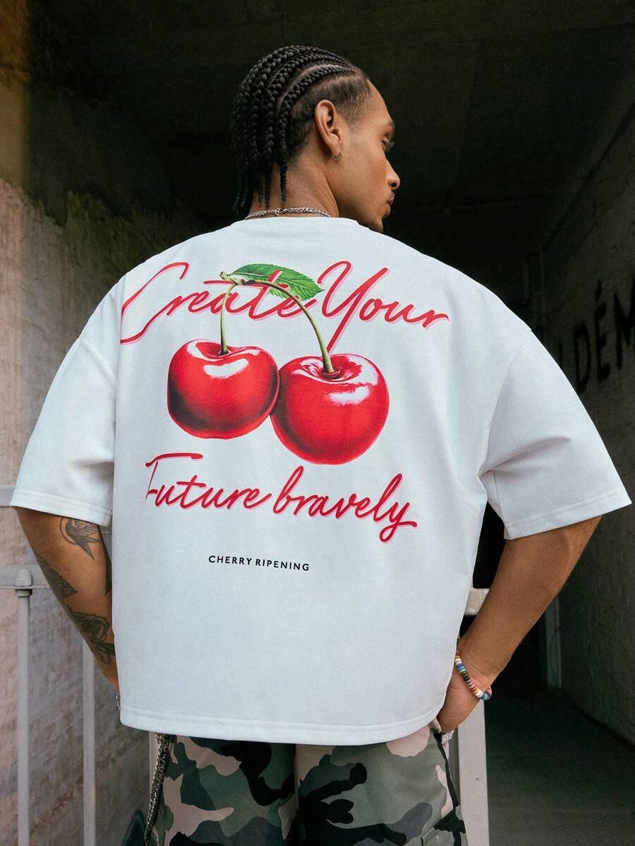 biały t-shirt nadruk 