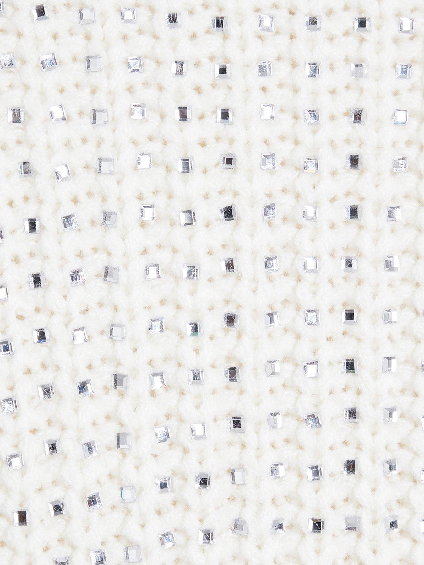 RIVER ISLAND SWETER Z CYRKONIAMI PÓŁGOLF