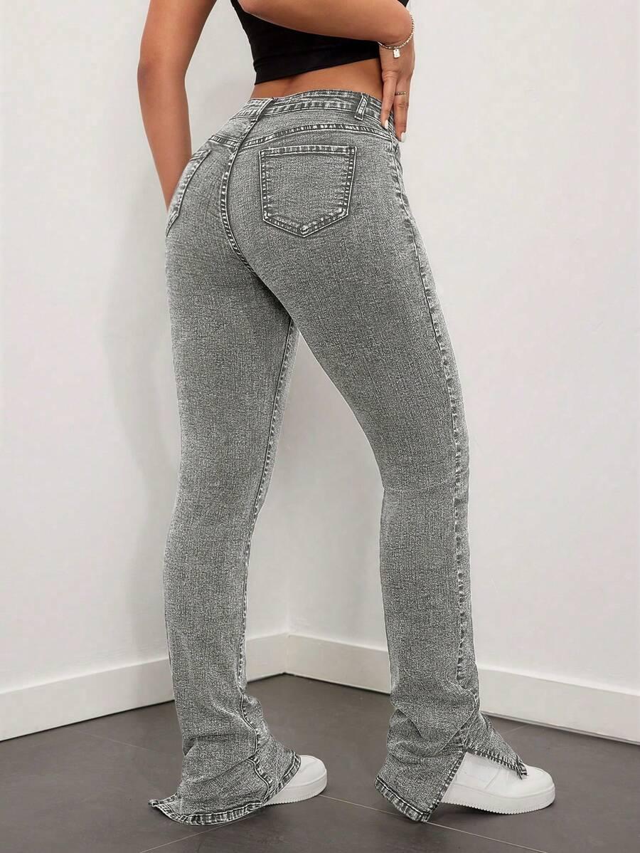 SZARE SPODNIE JEANS 