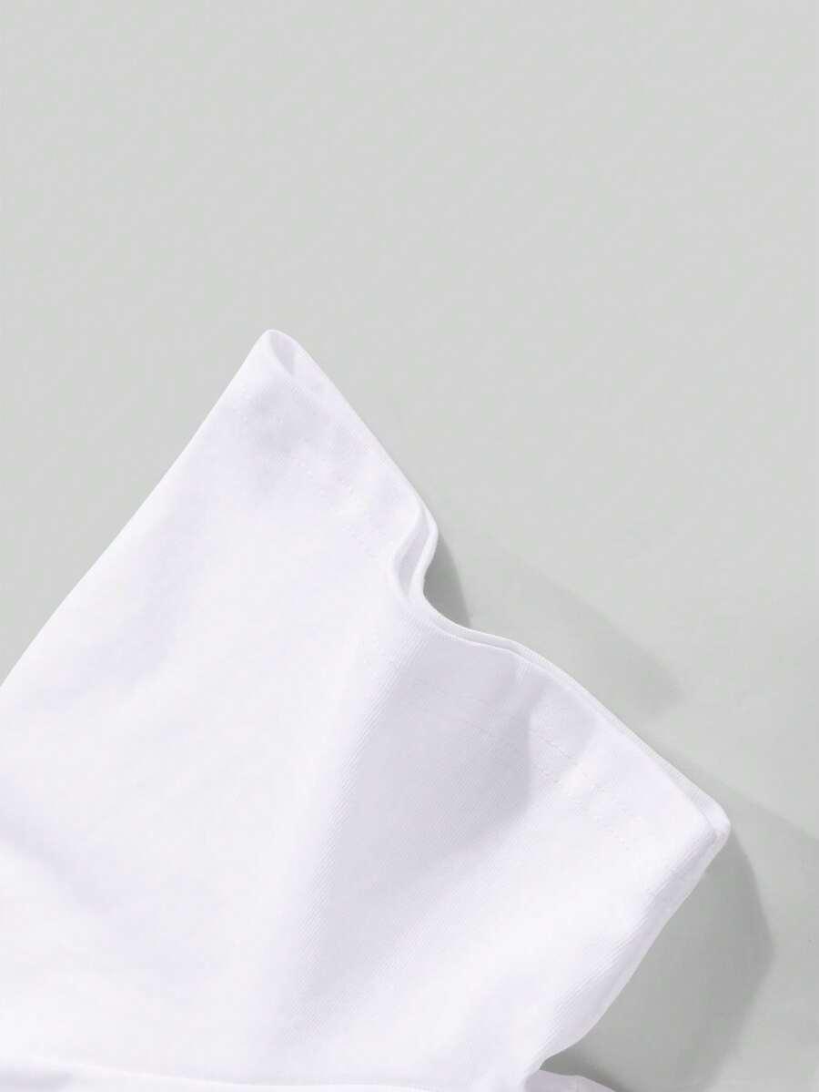 biały t-shirt okrągły dekolt