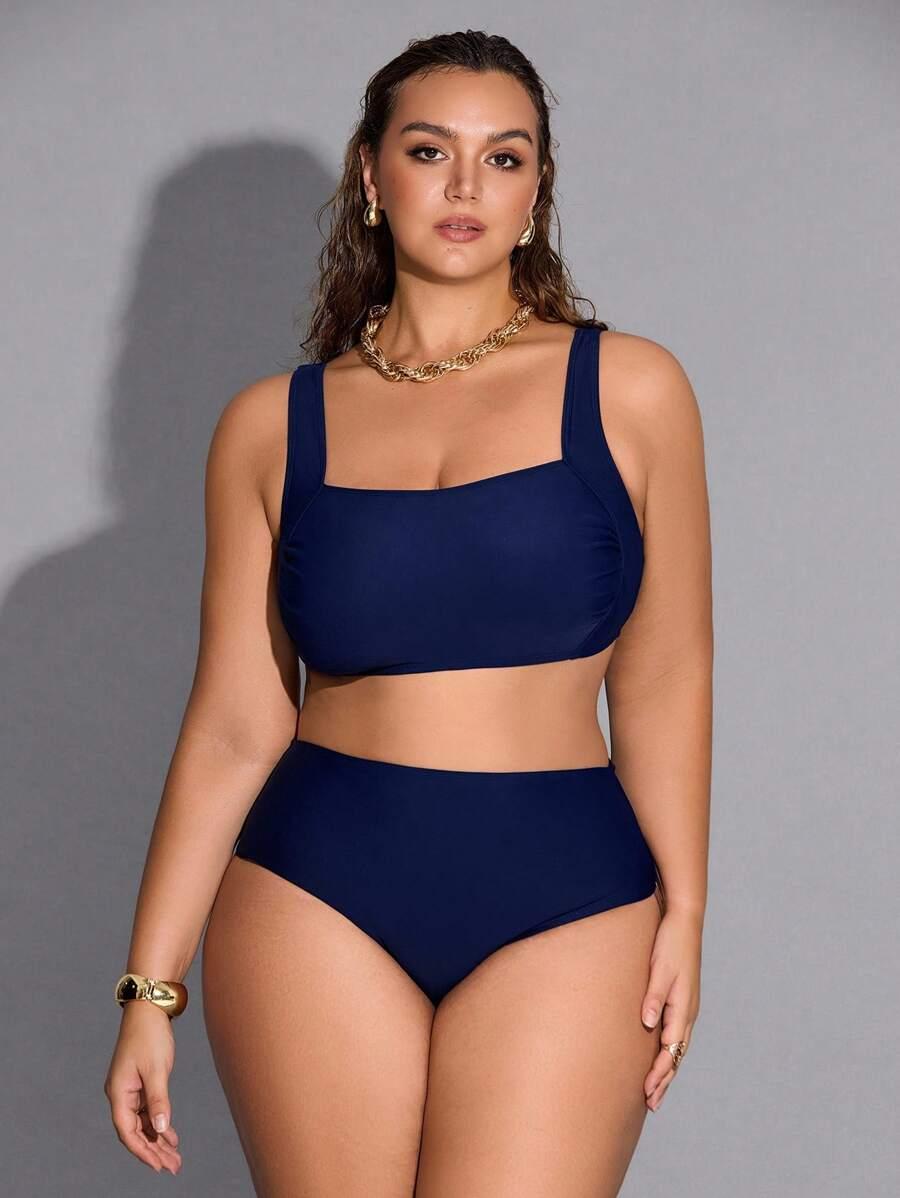 granatowy komplet bikini 