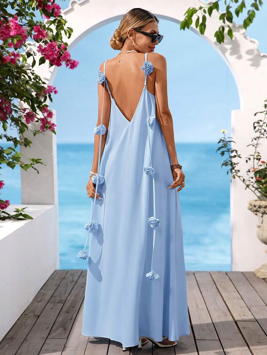 niebieska maxi sukienka