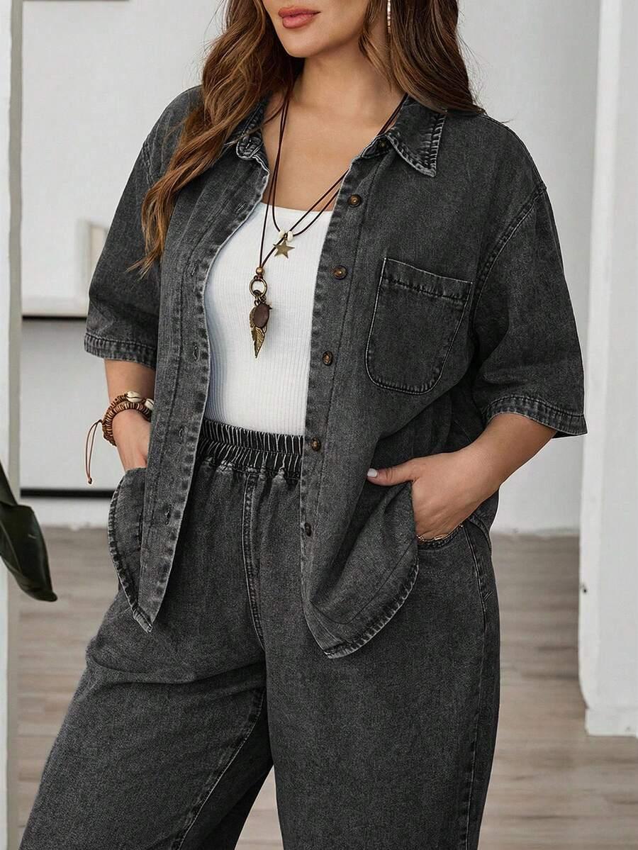 CZARNA KOSZULA JEANS 