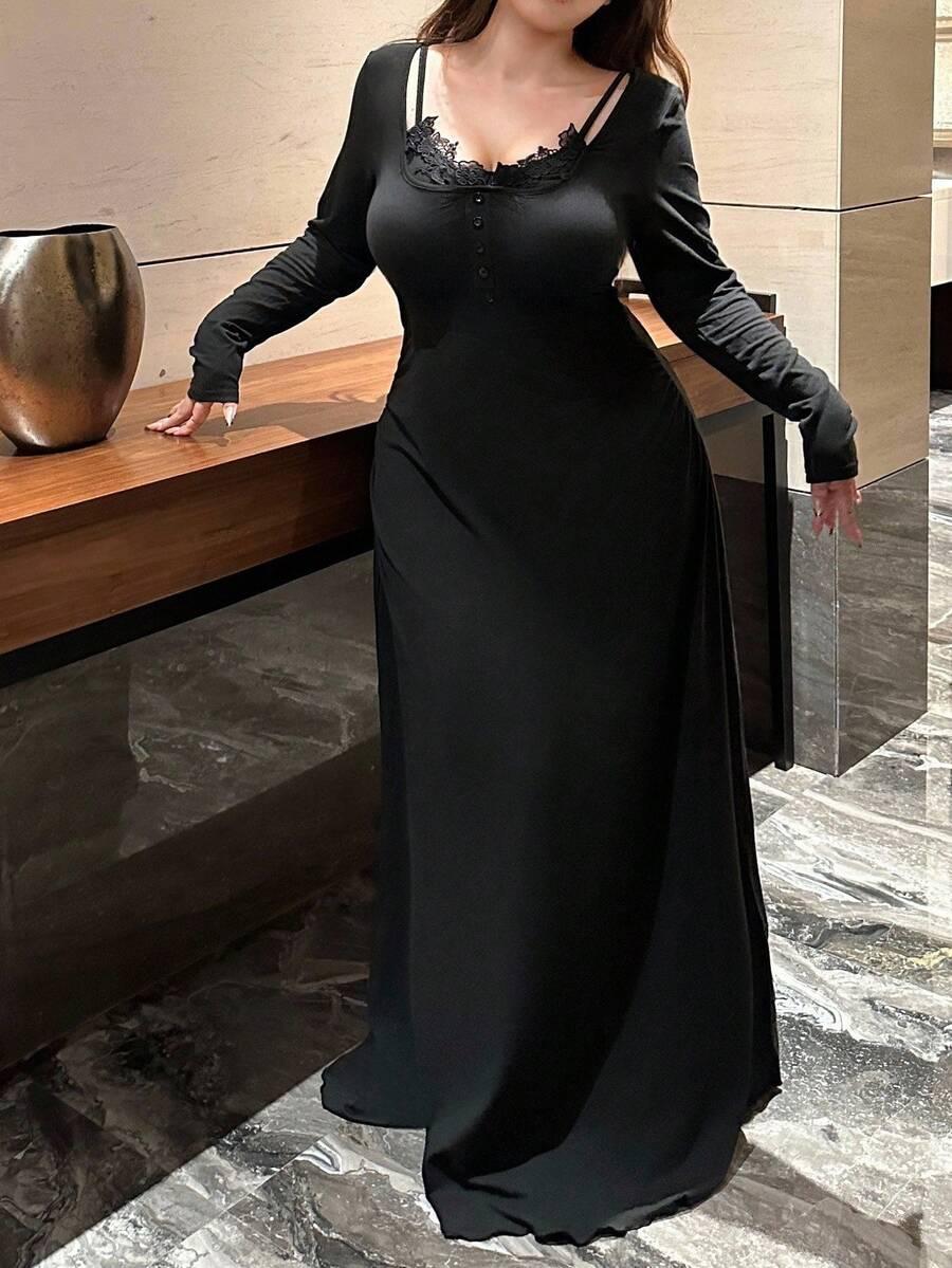 CZARNA MAXI SUKIENKA