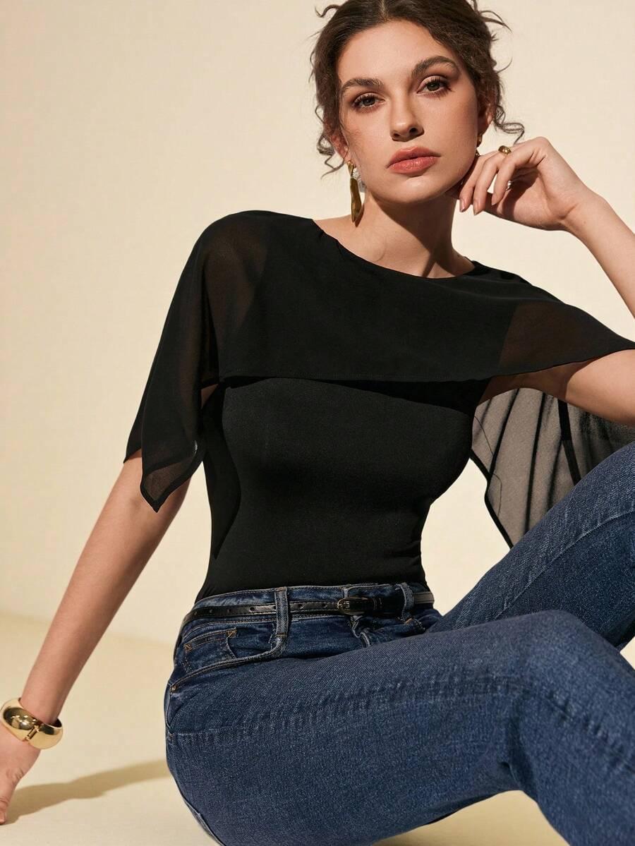 CZARNY TOP CASUAL 